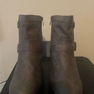 Torrid Gray Ankle Booties with Buckle Detail